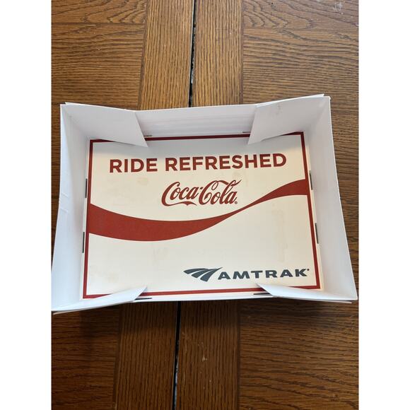 Amtrak Train Coke Coca-Cola Lunch Snack Dinner Tray Box Carrier Railway Railroad - Picture 8 of 9